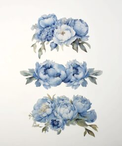 Decoupage flakes - Blue Flowers - 3 buc