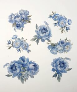 Decoupage flakes - Blue Flowers - 7 buc