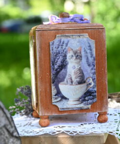 Armonie - Cutie cu pisici și lavandă - 14x14x17 cm