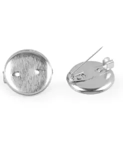 Bază broșă cu ac metalic – platinum - 25 mm