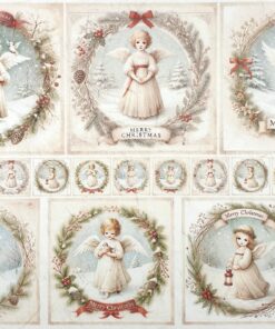 Hârtie de orez – Christmas Angels – 32×45 cm
