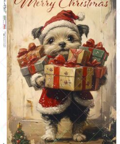 Hârtie de orez – Doggy with Gifts - A5