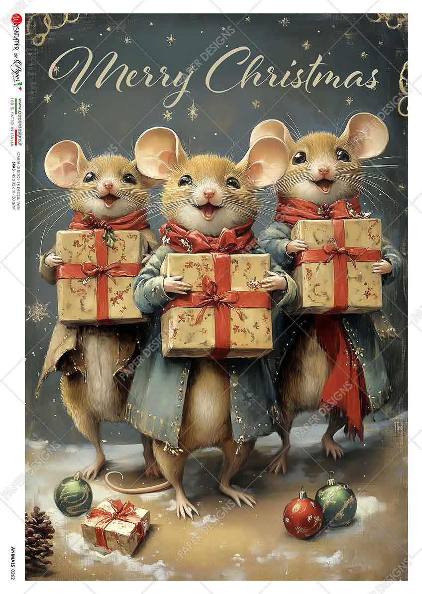 Hârtie de orez – Mouses with Gifts - A5 1 Hârtie de orez – Mouses with Gifts - A5