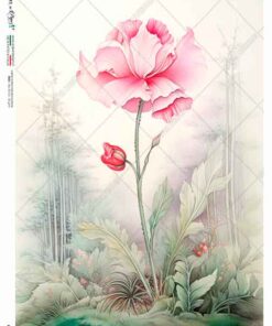 Hârtie de orez – Pink Poppy - A5