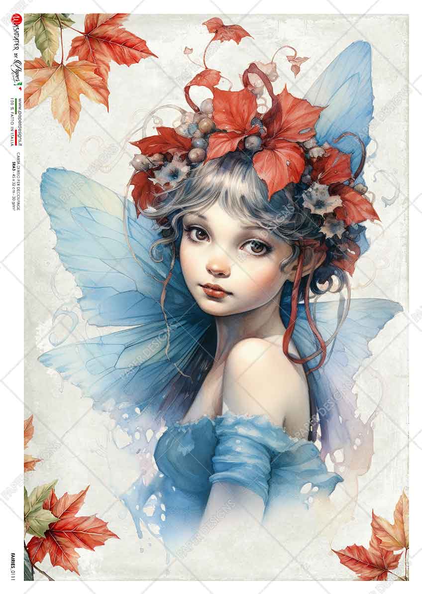 Hârtie de orez – Red & Blue Fairy – A5 1 Hârtie de orez – Red & Blue Fairy – A5