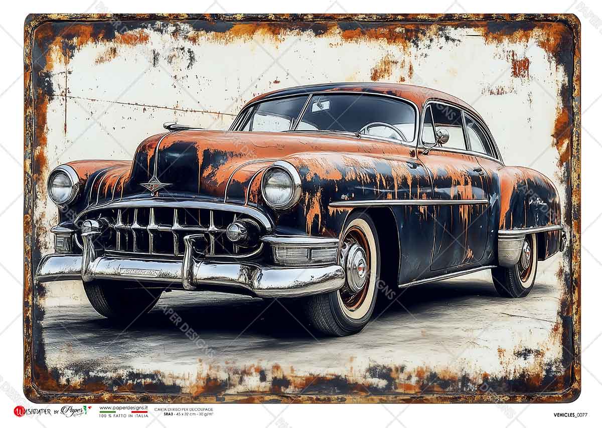Hârtie de orez – Vintage Car – A5 1 Hârtie de orez – Vintage Car – A5