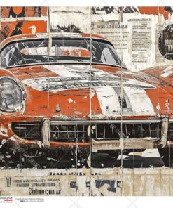 Hârtie de orez – Vintage Sport Car – A5