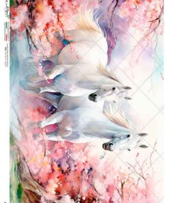 Hârtie de orez – White Horses - A5