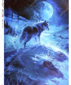 Hârtie de orez – Wolf in Winter Night – A5