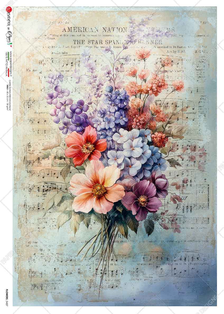 Hârtie de orez –Bunch of Flowers 2 - A5 1 Hârtie de orez –Bunch of Flowers 2 - A5