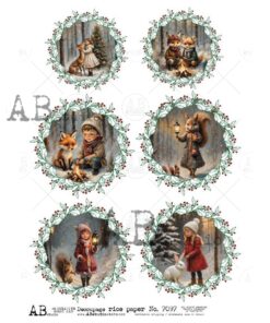 Hârtie de orez - Forest Winter Stories - A4