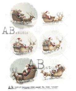 Hârtie de orez - Santa's Sleigh - A4