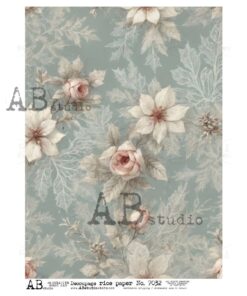 Hârtie de orez - Winter White Flowers - A4