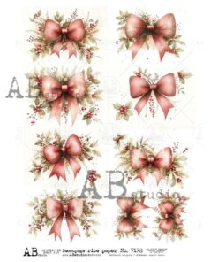 Hârtie de orez – Christmas Ribbons – A4