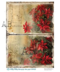 Hârtie de orez – Poinsettia Vintage – A4