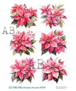 Hârtie de orez – Poinsettia – A4