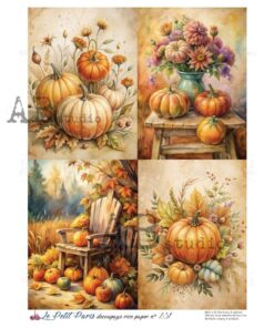 Hârtie de orez – Pumpkin arrangements 2 – A4