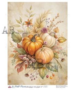 Hârtie de orez – Pumpkin arrangement– A4