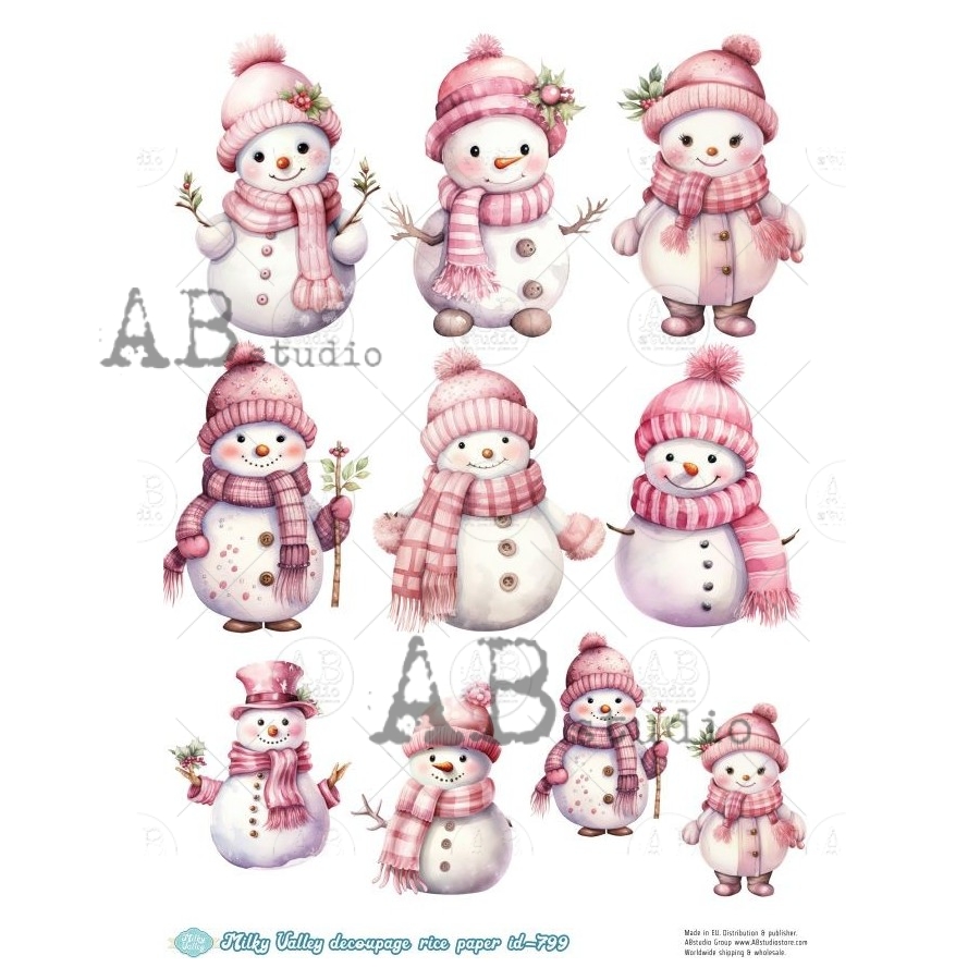 Hârtie de orez – The Snowmen 3 – A4 1 Hârtie de orez – The Snowmen 3 – A4