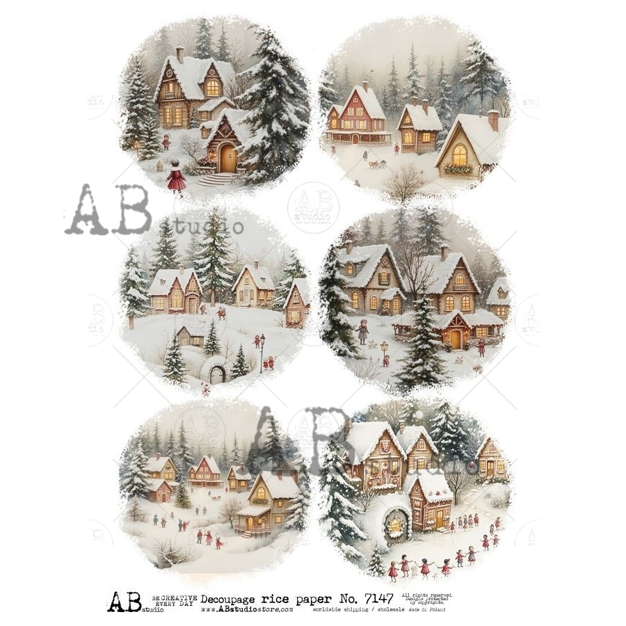 Hârtie de orez – Winter Joy 2 – A4 1 Hârtie de orez – Winter Joy 2 – A4