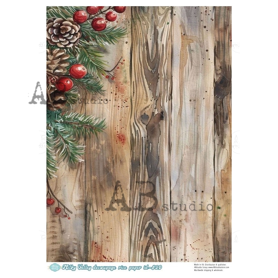 Hârtie de orez – Christmas Background – A4 1 Hârtie de orez – Christmas Background – A4