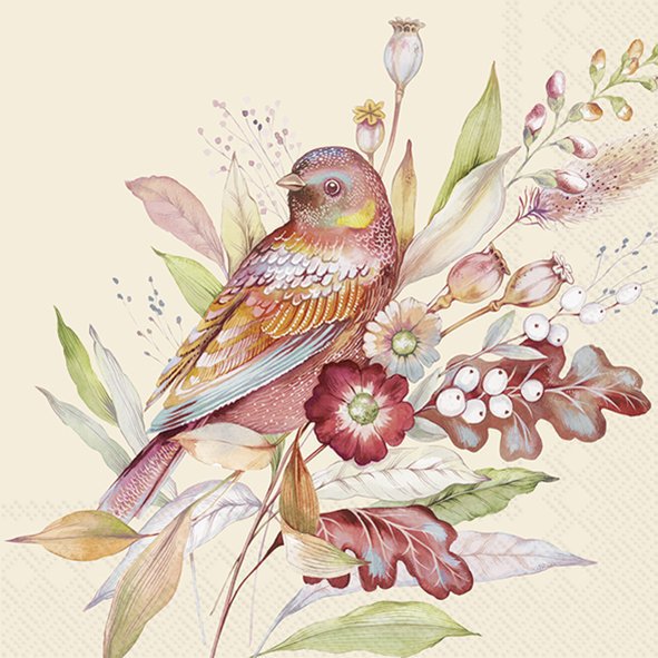 Șervețel - Autumn Meadow Bird - 33x33 cm 1 Șervețel - Autumn Meadow Bird - 33x33 cm