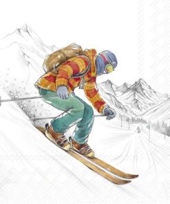 Șervețel - Black Ski Runs - 33x33 cm