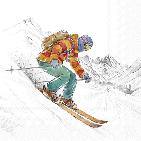 Șervețel - Black Ski Runs - 33x33 cm 1 Șervețel - Black Ski Runs - 33x33 cm
