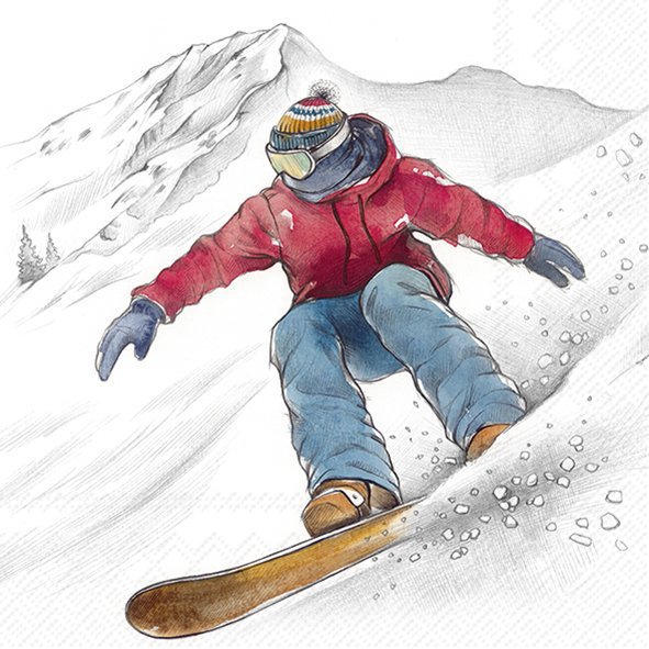Șervețel - Black Ski Runs - 33x33 cm 2 Șervețel - Black Ski Runs - 33x33 cm - imagine 2