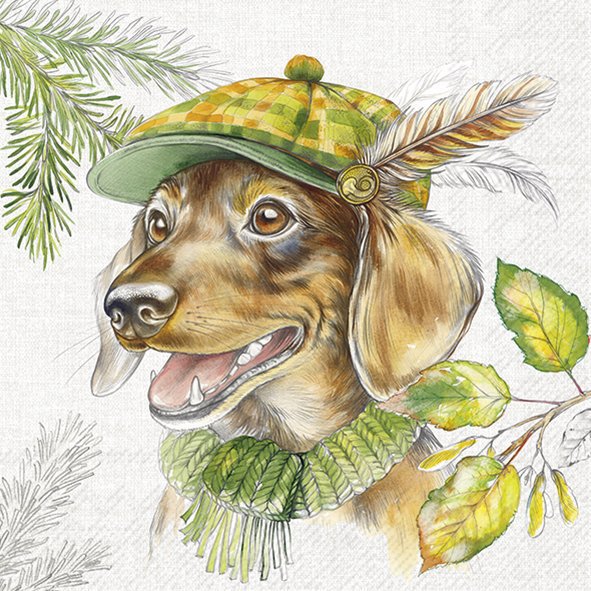Șervețel - Dachshund light grey - 33x33 cm 1 Șervețel - Dachshund light grey - 33x33 cm