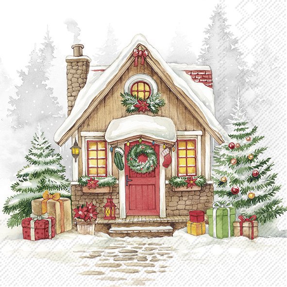 Șervețel - Festive House - 33x33 cm 1 Șervețel - Festive House - 33x33 cm