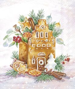 Șervețel - Gingerbread House - 33x33 cm