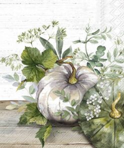 Șervețel - Green & White Pumpkin - 33x33 cm