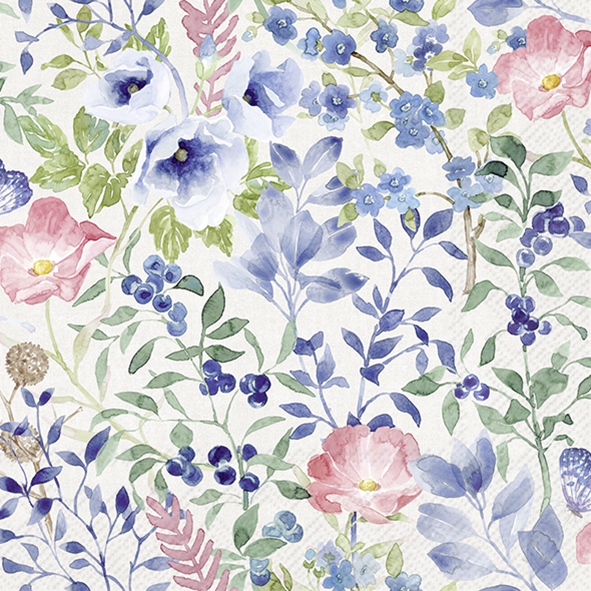 Șervețel - Indigo Flowers - 25x25 cm 1 Șervețel - Indigo Flowers - 25x25 cm