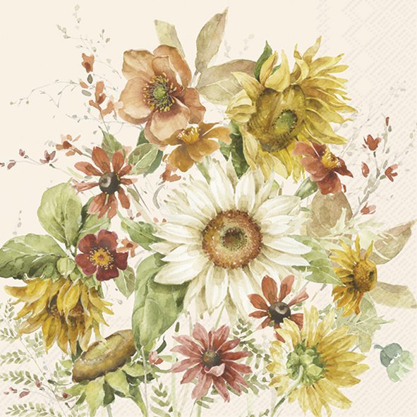 Șervețel - Late Summer Flowers - 33x33 cm 1 Șervețel - Late Summer Flowers - 33x33 cm