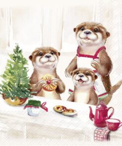 Șervețel - Otter Family Baked - 25x25 cm