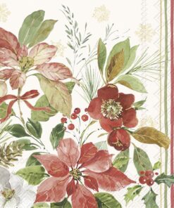 Șervețel - Poinsettia Bouquet - 33x33 cm