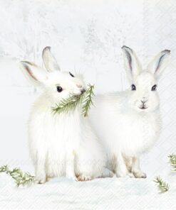 Șervețel - Snow Rabbits - 25x25 cm