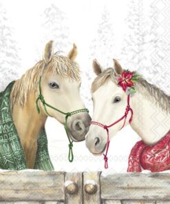 Șervețel - Winter Horses - 33x33 cm