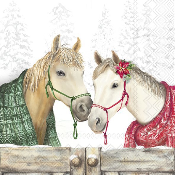 Șervețel - Winter Horses - 33x33 cm 1 Șervețel - Winter Horses - 33x33 cm