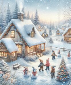 Șervețel - Winter in backyard - 33x33 cm