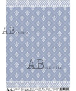 Hârtie de orez - Blue Deco Wallpaper - A4