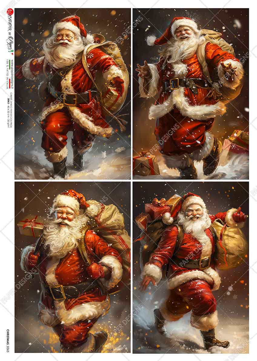 Hârtie de orez - Happy Santa - A5 1 Hârtie de orez - Happy Santa - A5