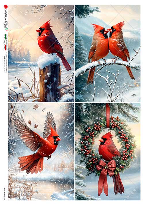 Hârtie de orez - Red Cardinal - A5 1 Hârtie de orez - Red Cardinal - A5