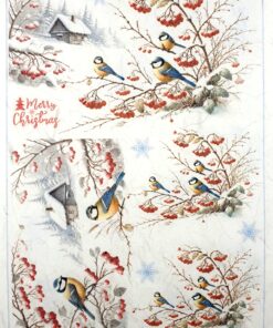 Hârtie de orez - Titmouses in Winter - A4