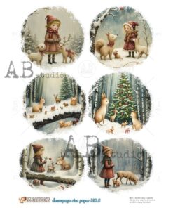 Hârtie de orez - Winter Forest Stories - A4