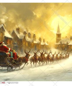 Hârtie de orez – Santa is Coming – A5