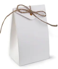 Pungă cadou albă cu șnur - 7,5x5,3x12 cm
