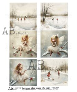Hârtie de orez – Christmas Fairies – A4