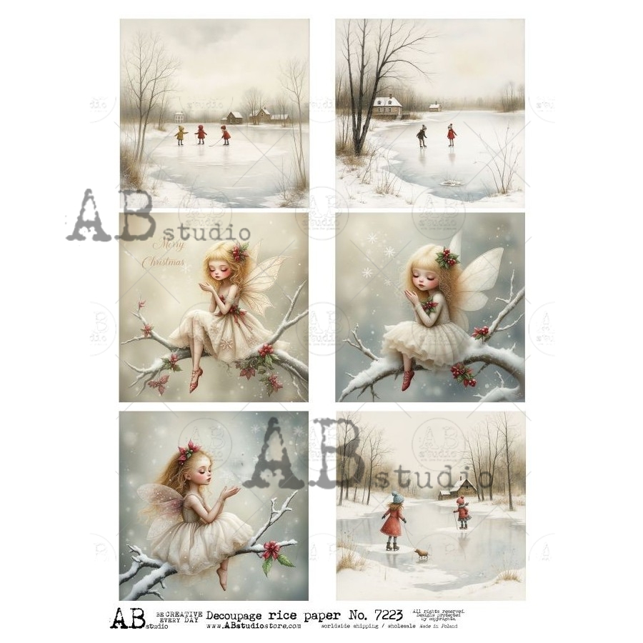 Hârtie de orez – Christmas Fairies – A4 1 Hârtie de orez – Christmas Fairies – A4